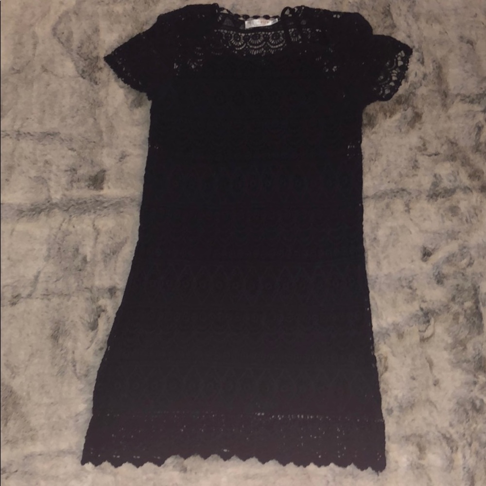 Solitaire by Ravikhosla crochet navy blue dress